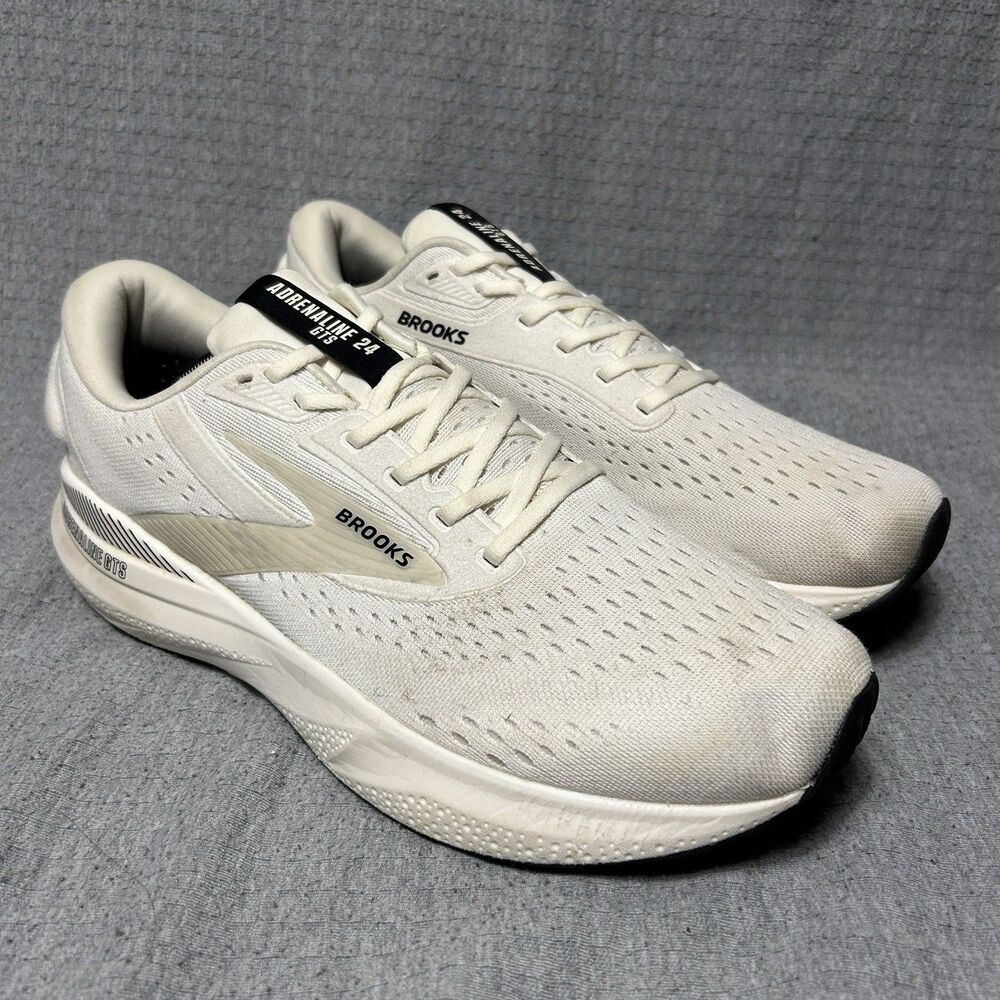 Brooks Adrenaline GTS 24 Mens Shoes Size 13 Sand White Black Athletic Sneakers